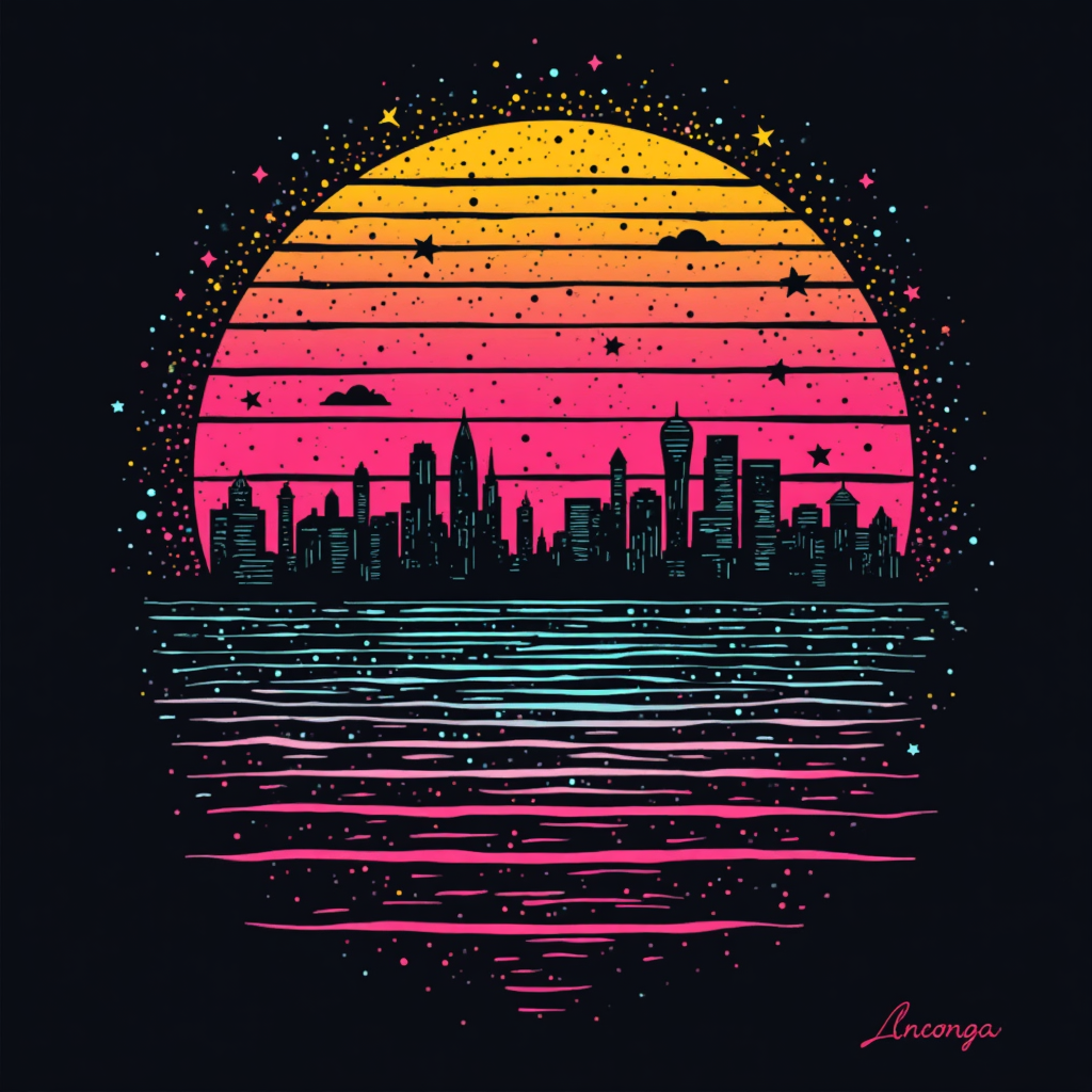 1980s retro design T shirt