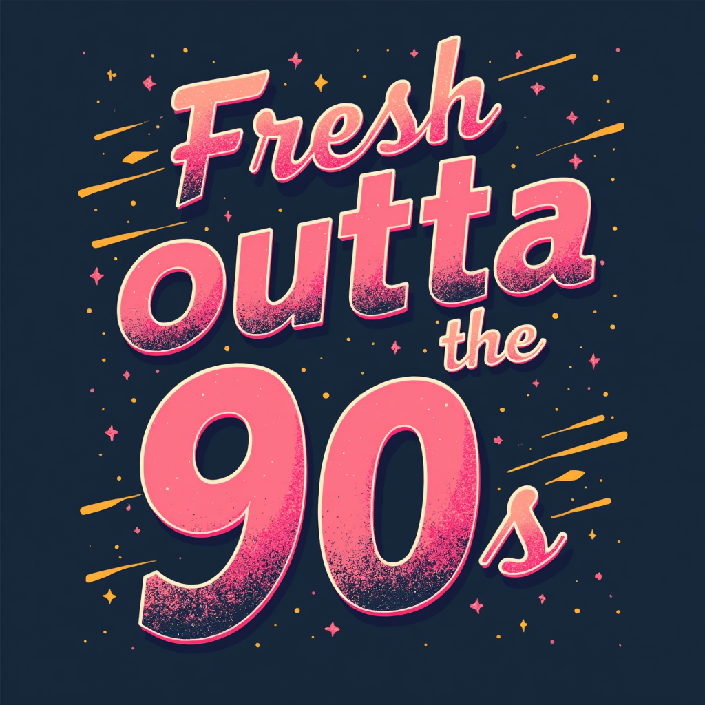 1990s retro T-shirt design